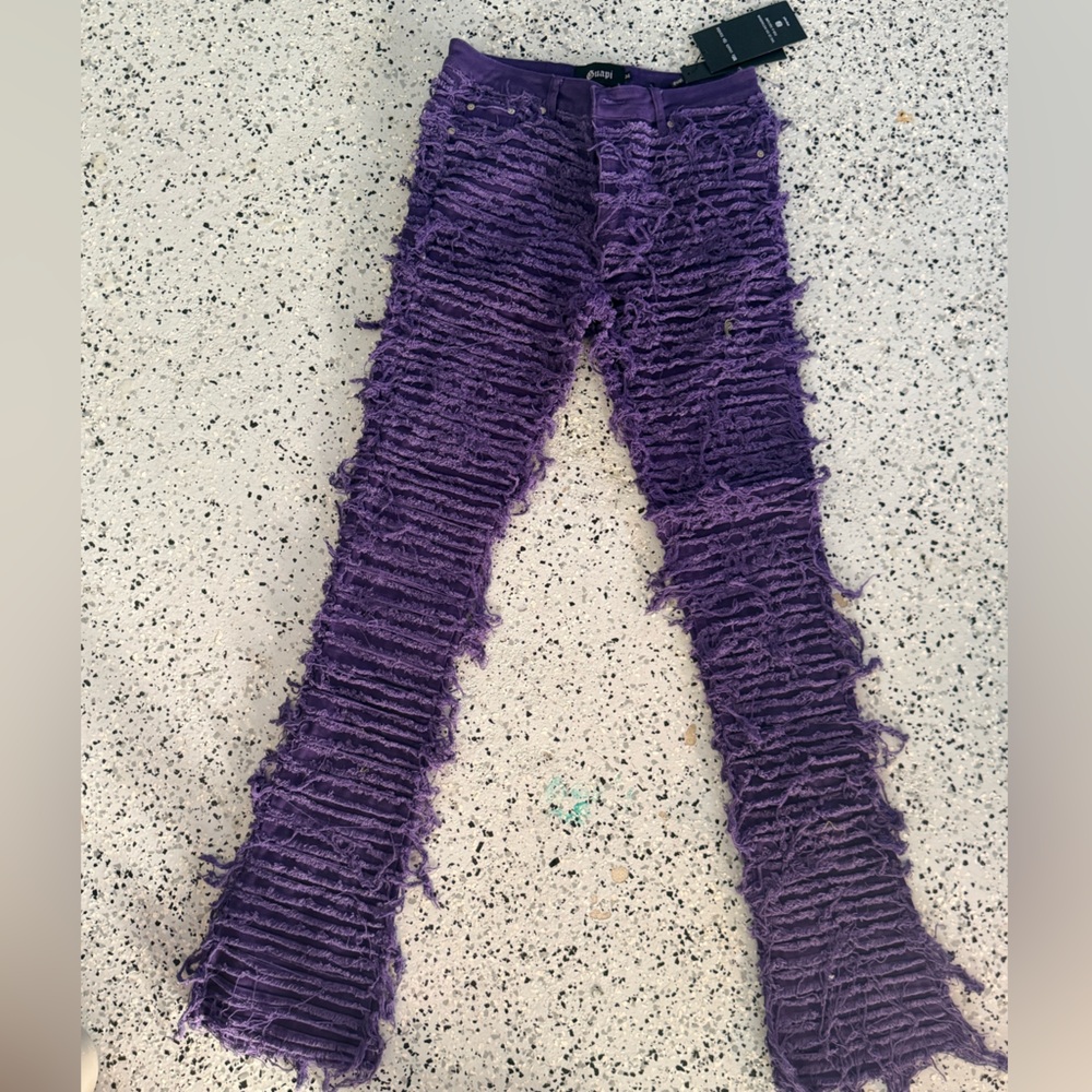 Edgy Purple Bootcut Jeans - Picture 2 of 3
